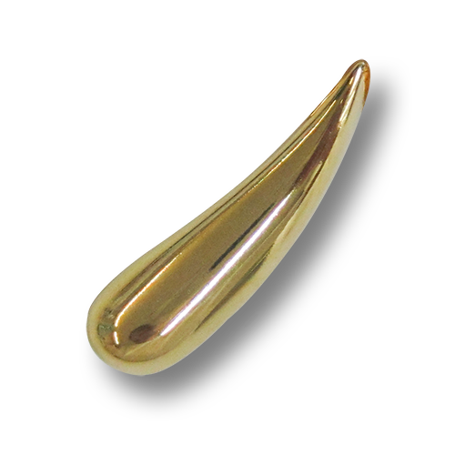 Elegante goldfarbene Knebelknöpfe aus Metall in Nierenform