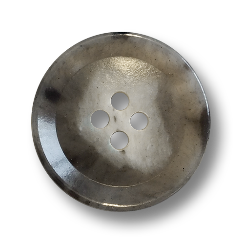 www.knopfparadies.de - 6611gr - Grau-braun marmorierte Kunststoffknöpfe in Hornoptik