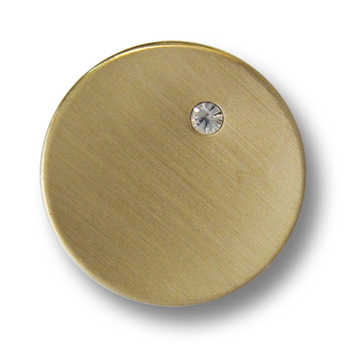 www.Knopfparadies.de - 4082go - Leichte Metallblechknöpfe mit Schmuckstein in Gold