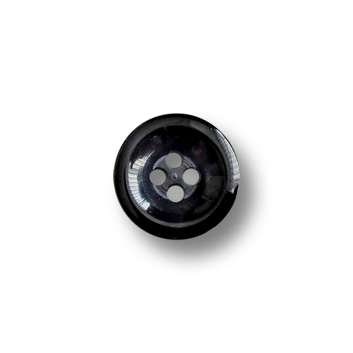 www.knopfparadies.de - 6441sc - Kleine, schwarze Blusenknöpfe mit vier Löchern