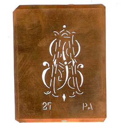 PA - Interessante Monogramm Schablone zum Sticken