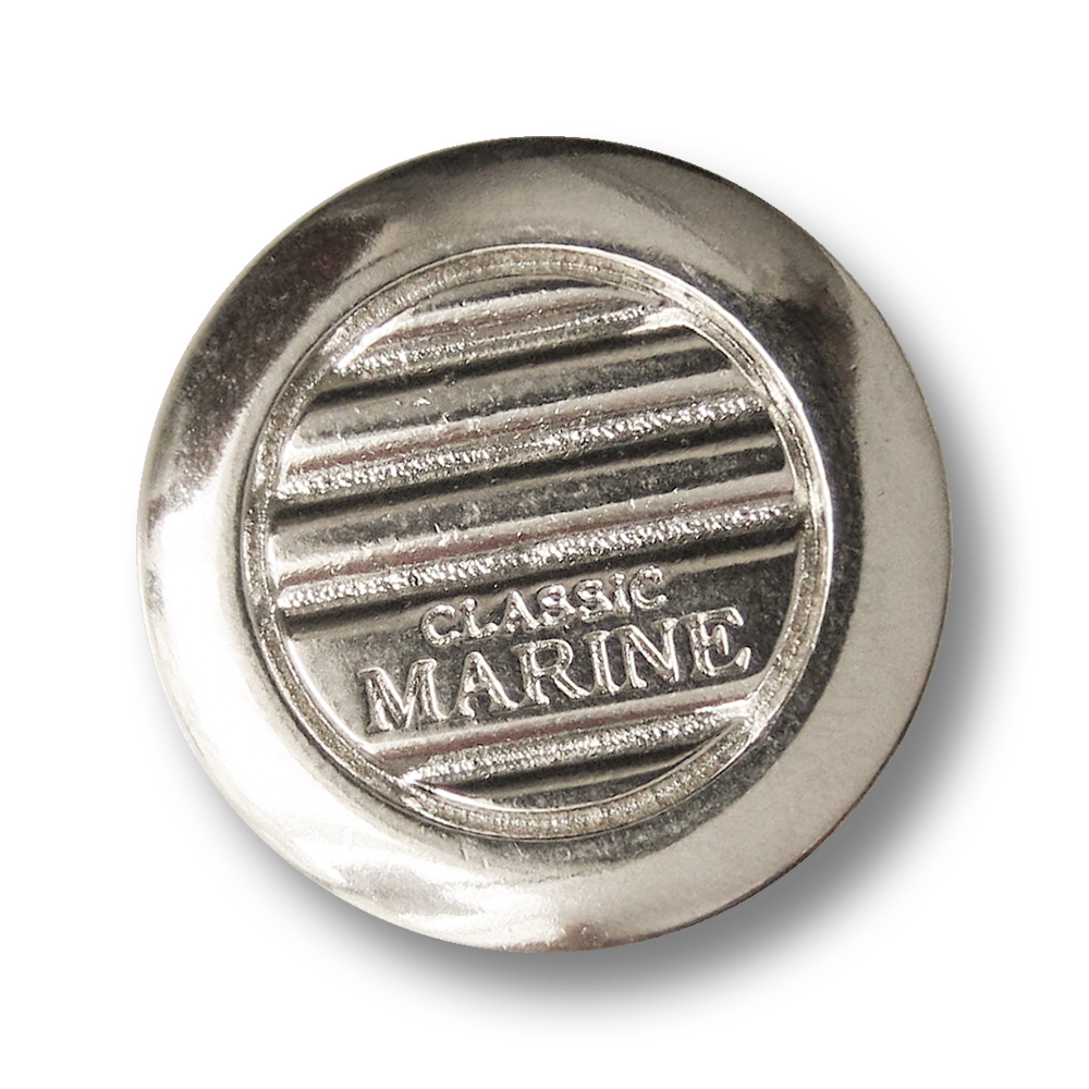 Glänzend silberfarbene Metall Ösen Knöpfe "CLASSIC MARINE"