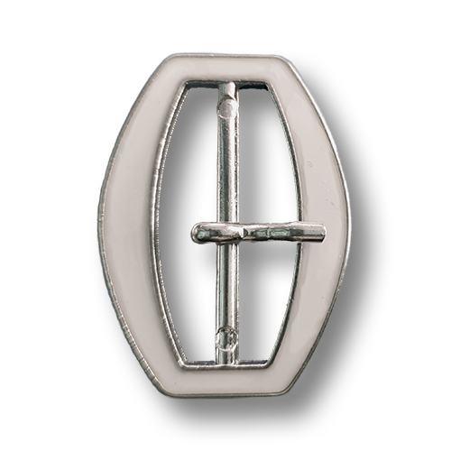 www.knopfparadies.de - v00401- Beige-silberfarbene Gürtelschnalle