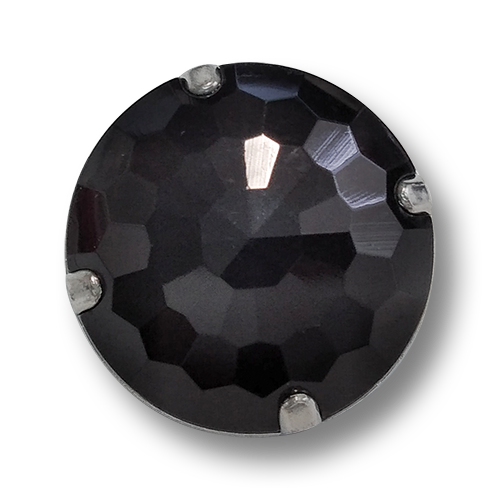www.knopfparadies.de - 6553ss - Schwarz funkelnde Glitzerknöpfe