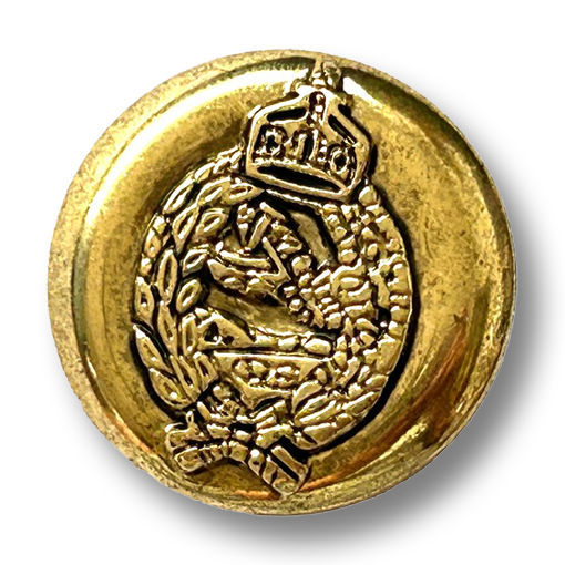 Kunststoffknopf goldfarben mit Lorbeerkranz und Krone