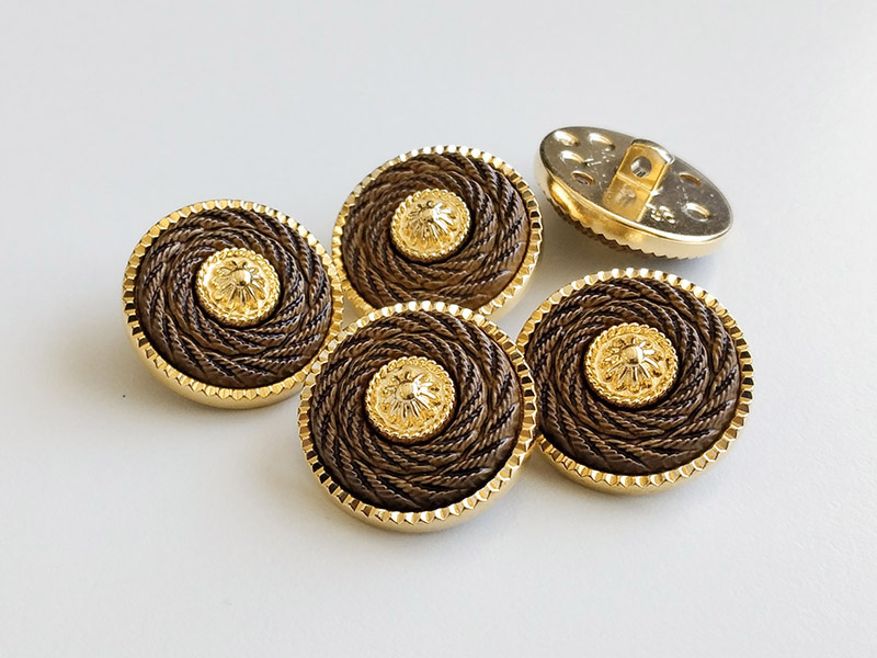 www.knopfparadies.de - 6256gb - Hübsche Kunststoffknöpfe in Gold und Mittelbraun