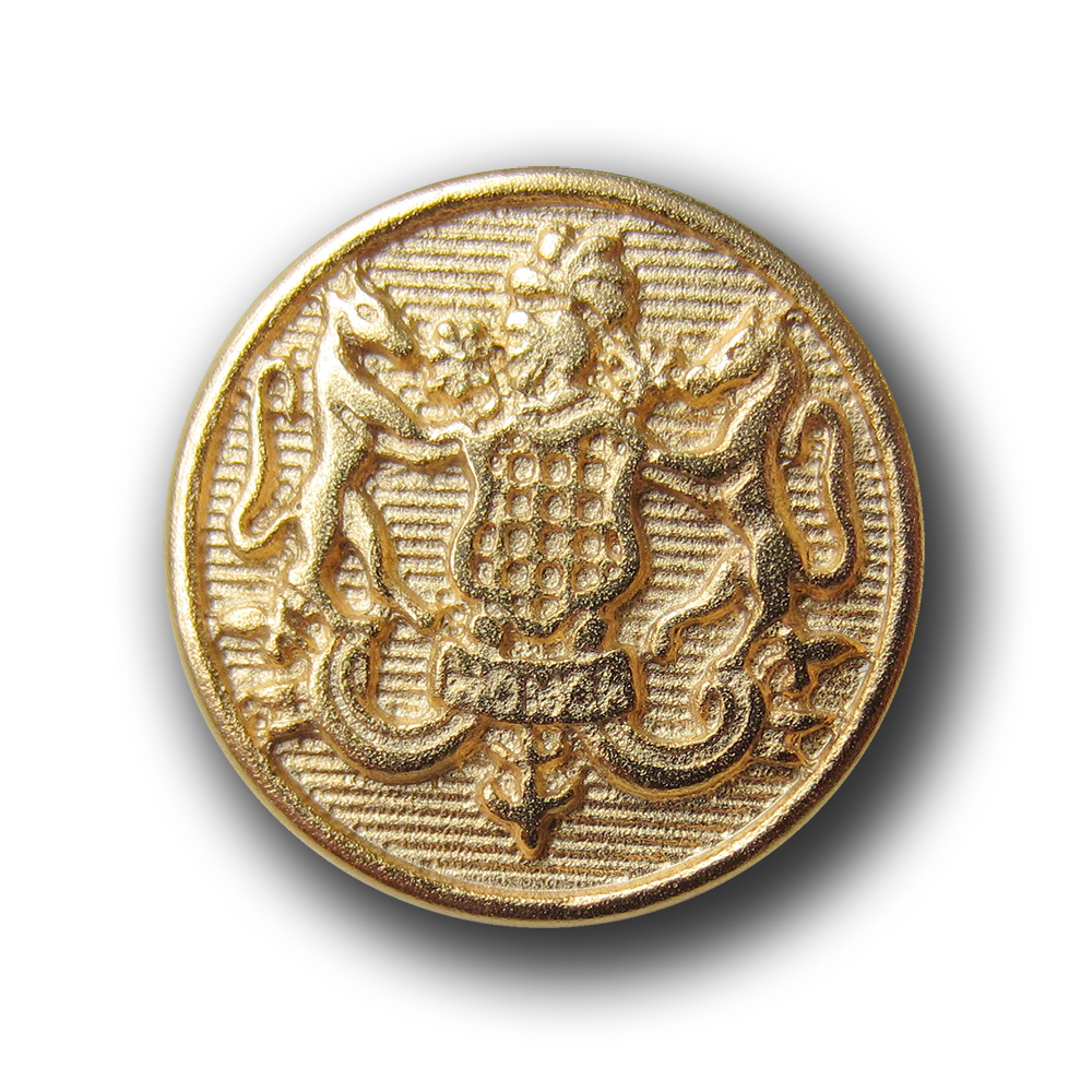 Eleganter goldfb. Metall Knopf mit Wappen / B-WARE