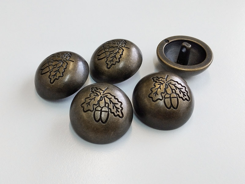 www.knopfparadies.de - 4489dm - Dunkel messingfarbene Trachtenknöpfe aus Kunststoff