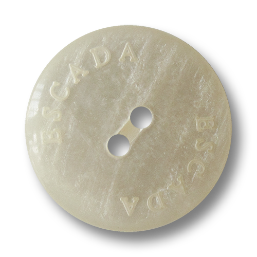 www.Knopfparadies.de - 2819pm - Exklusive cremefarbene Kunststoffknöpfe mit Designer Logo