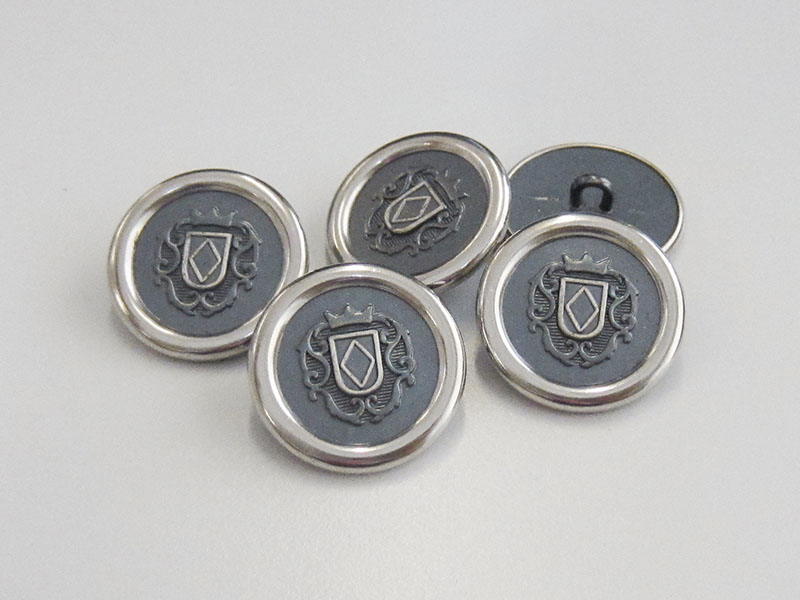 Exquisiter Wappen Knopf aus Metall z.B. für Blazer