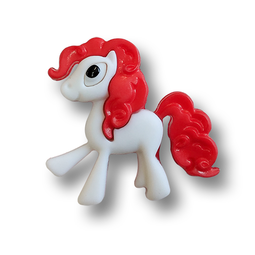 www.knopfparadies.de - 2193ro - Ausgefallen hübsche Kinderknöpfe: kleines Pony