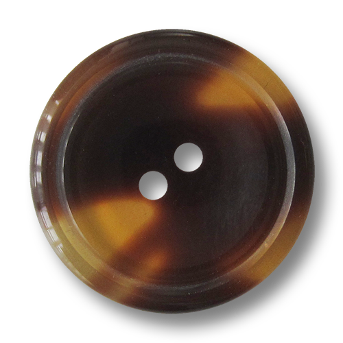 www.Knopfparadies.de - 3070br - Braun melierte Kunststoffknöpfe in Horn oder Schildpatt Optik