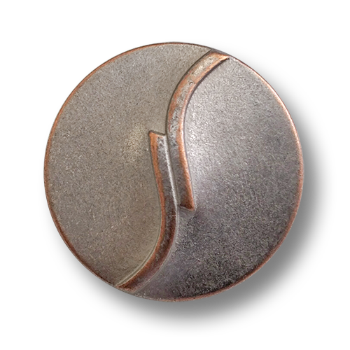 www.knopfparadies.de - 5310ks - Bicolor Metallknöpfe in elegant geschwungenem Design
