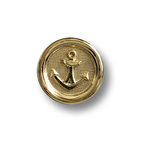 www.knopfparadies.de - 6803go - Goldfarbene, maritime Kunststoffknöpfe