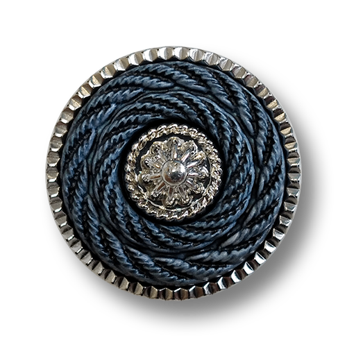 www.knopfparadies.de - 6256sb - Wunderschöne Kunststoffknöpfe in Taubenblau und Silber