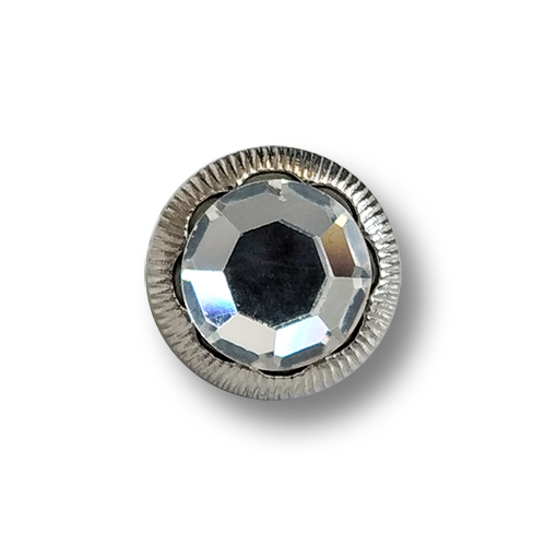 www.knopfparadies.de - 4619si - Silberfarbene Glitzerknöpfe - günstigere B-WARE