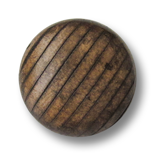 www.knopfparadies.de - 2626br - Lederknöpfe, braun meliert, mit Zierschlitzen
