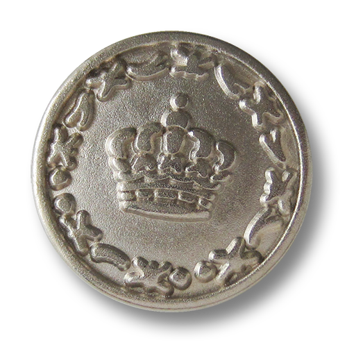 www.Knopfparadies.de - 3058si - Silberfarbene Metallknöpfe mit Krone / B-WARE