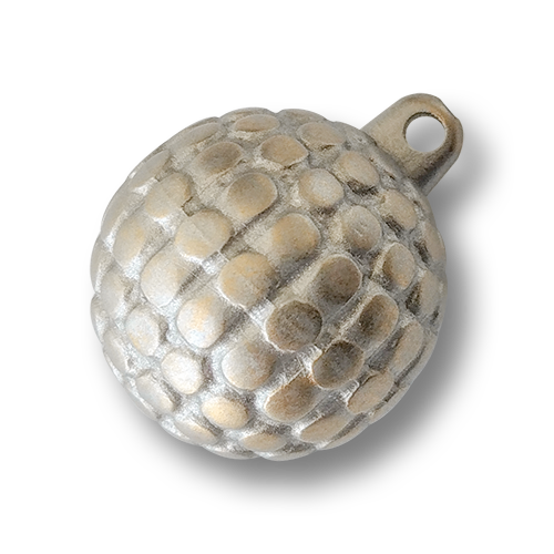 www.knopfparadies.de - 6048hm - Hell messingfarbene Kugelknöpfe aus Kunststoff