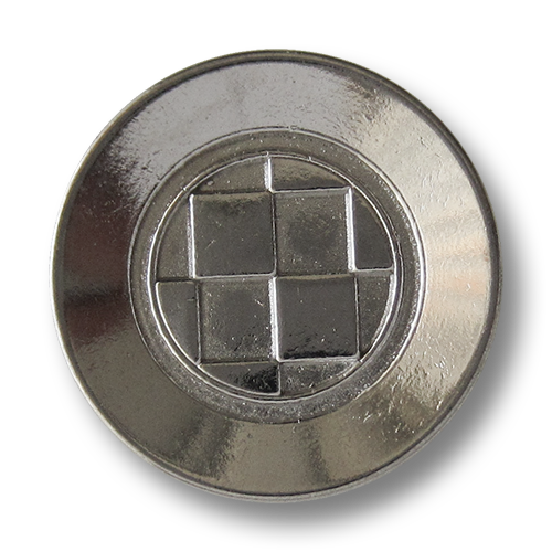 www.Knopfparadies.de - 1555si - Silberne Metallknöpfe mit Rauten Muster