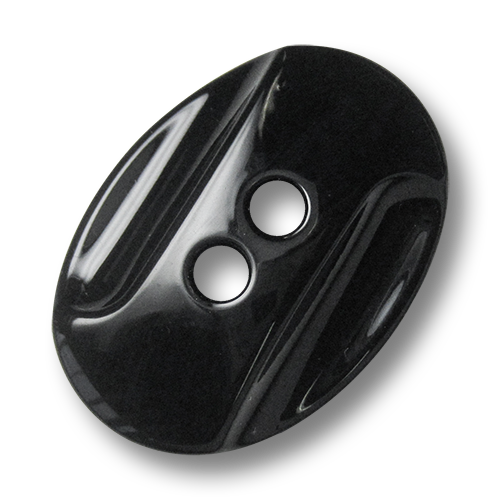 www.Knopfparadies.de - 5495sc - Elegante ovale schwarz glänzende Mantelknöpfe