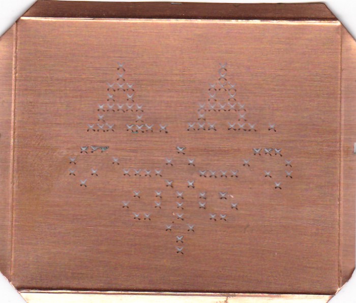 AA - Alte niedliche Kreuzstich Monogramm Schablone
