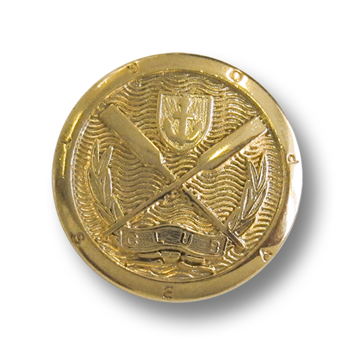 Matt goldfarbener maritimer Metall Knopf Wappen