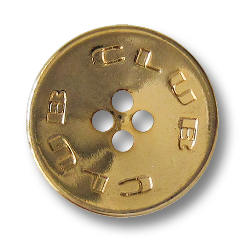www.Knopfparadies.de - 3088go - Sportliche goldene Vierloch Metallknöpfe "CLUB"