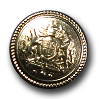 Altgoldfarbener Metallknopf Wappen Uniform