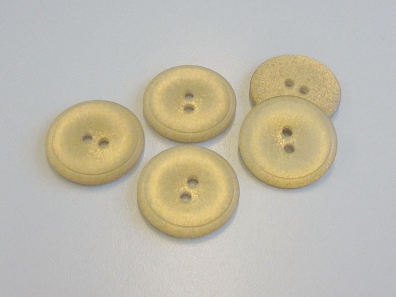 www.Knopfparadies.de - 3390be - Attraktive Glitzerknöpfe aus Kunststoff in matt Gold