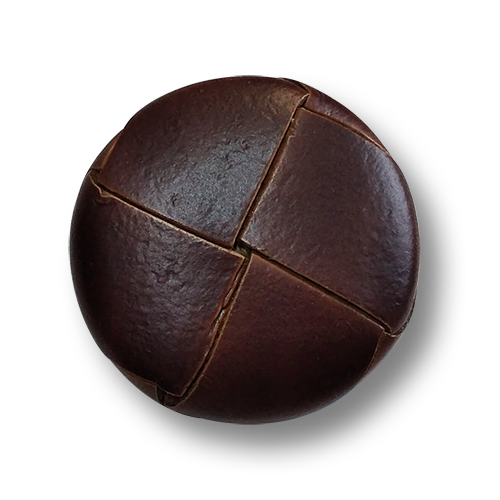 www.knopfparadies.de - 1103db - Braune, zeitlose Lederknöpfe