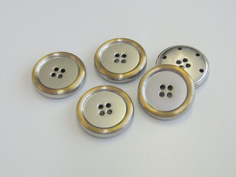 www.Knopfparadies.de - 5962bi - Leichte Metallknöpfe in edler Bicolor-Optik