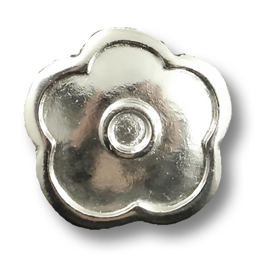 Silberfarbene Metallknöpfe Blütenform