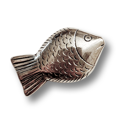 www.knopfparadies.de - d297si - Kunststoffperle in Fisch Form - 35mm lang