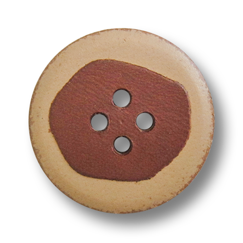 www.knopfparadies.de - 3897br - Lederknöpfe mit vier Löchern