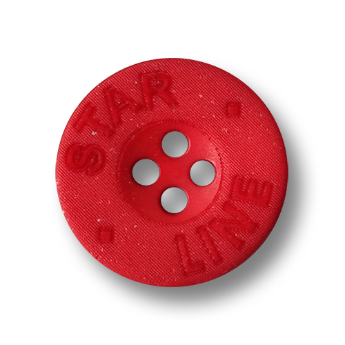 www.knopfparadies.de - 2565ro - Rote Vierlochknöpfe aus Kunststoff mit Glitzer