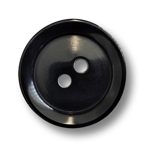 www.knopfparadies.de - 6314sc - Schwarze, schlichte Kunststoffknöpfe