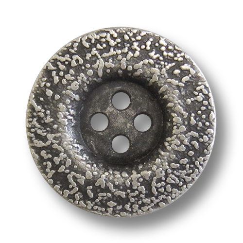 www.knopfparadies.de - 3418as - Altsilberfarbene Metallknöpfe mit vier Löchern