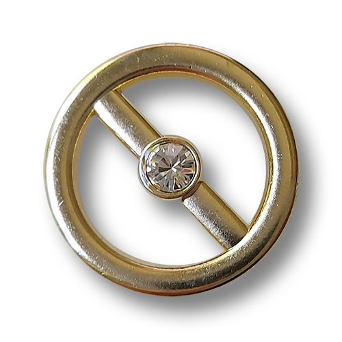 www.knopfparadies.de  – 0505go – goldfarbene Designerknöpfe aus Metall mit facettiertem Glitzerstein