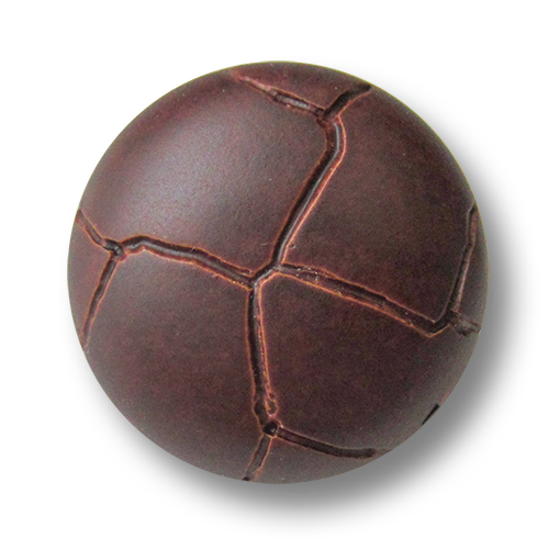www.knopfparadies.de - 5937br - Rotbraune Ösenknöpfe aus Kunststoff, fast wie echte Lederknöpfe