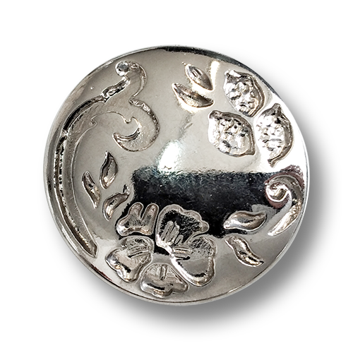 www.knopfparadies.de - 6383si - Glänzend silberfarbene, schwere Metallknöpfe