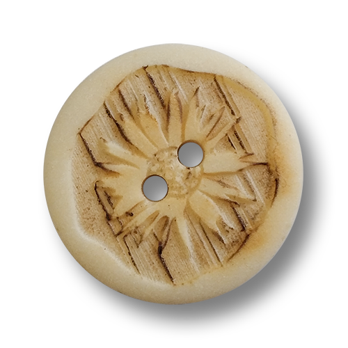 www.knopfparadies.de - 6260br - Trachtenknöpfe aus Kunststoff mit Edelweiß-Motiv