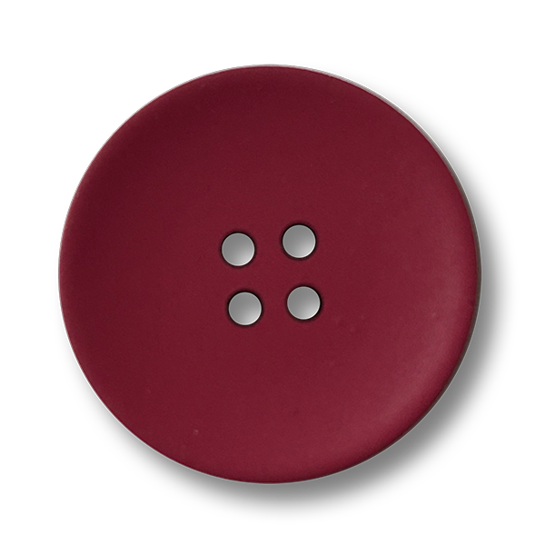 www.knopfparadies.de - 2253ro - runder roter Kunststoffknopf Vorderseite