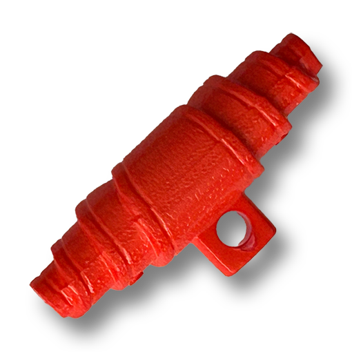 www.knopfparadies.de - d592or - orangefarbener Knebelknopf aus Kunststoff in der Form eines alten Lederknopfes