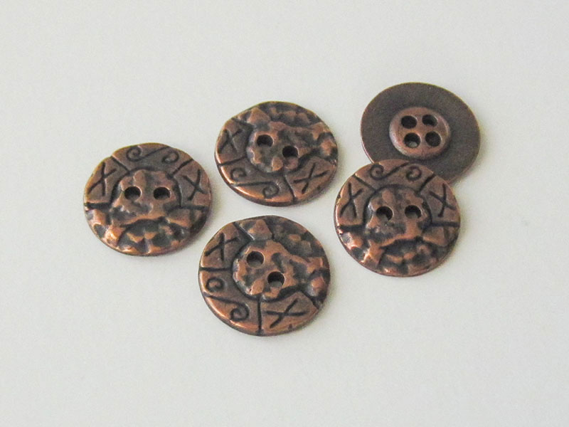 www.Knopfparadies.de - 0154ku - Originelle Metallknöpfe in Kupfer mit Motiven
