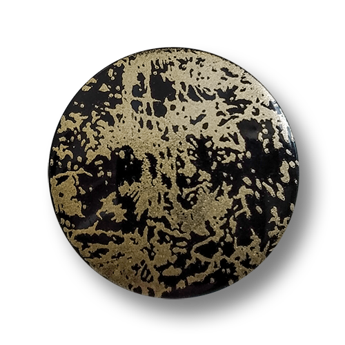 www.knopfparadies.de - 6162gs - Moderne, schwarze Kunststoffknöpfe mit goldfarbenem Sprenkeln