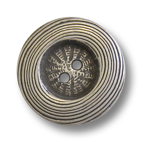 www.knopfparadies.de - 3117as - Altsilberfarbene Mantelknöpfe mit breitem Rand