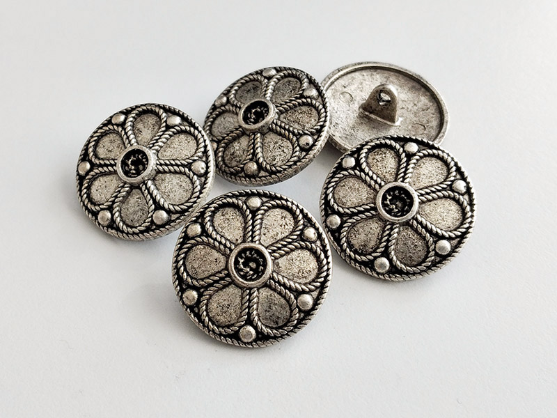 www.knopfparadies.de - 6294as - Tolle, authentische Metallknöpfe in Vintage-Look