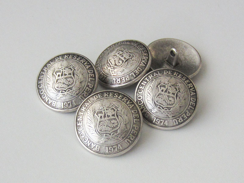 Klassischer Münz Metall Knopf mit Wappen für Blazer
