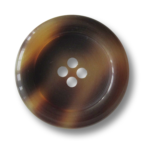 www.Knopfparadies.de - 2563br - Edle braun melierte Kunststoffknöpfe in Horn- oder Schildpatt Optik